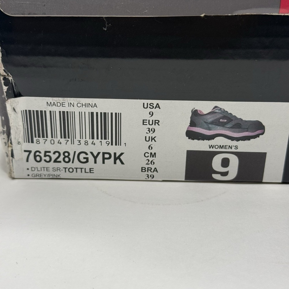 Skechers Work DLites SR Tottle Comp Toe Slip Resistant Shoes Womens 9 76528/GYPK - Picture 2 of 9